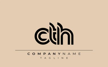 CTH Yaratıcı Eşsiz Modern Harf Logosu Tasarımı. Benzersiz bir harf dizaynına sahip stilize logo, soyut minimalist estetik ve modern cazibe sunar.