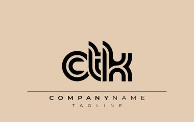 CTK Yaratıcı Eşsiz Modern Harf Logosu Tasarımı. Benzersiz bir harf dizaynına sahip stilize logo, soyut minimalist estetik ve modern cazibe sunar.
