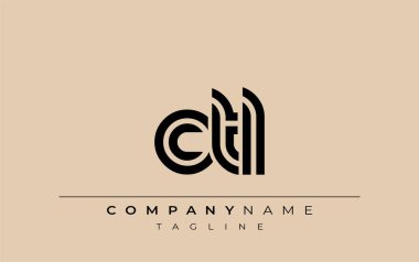 CTL Yaratıcı Eşsiz Modern Harf Logosu Tasarımı. Benzersiz bir harf dizaynına sahip stilize logo, soyut minimalist estetik ve modern cazibe sunar.