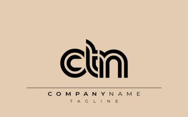 CTN Yaratıcı Eşsiz Modern Harf Logosu Tasarımı. Benzersiz bir harf dizaynına sahip stilize logo, soyut minimalist estetik ve modern cazibe sunar.