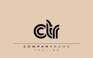 CTR Yaratıcı Eşsiz Modern Harf Logosu Tasarımı. Benzersiz bir harf dizaynına sahip stilize logo, soyut minimalist estetik ve modern cazibe sunar.