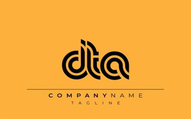DTA Yaratıcı Eşsiz Modern Harf Logosu Tasarımı. Benzersiz bir harf dizaynına sahip stilize logo, soyut minimalist estetik ve modern cazibe sunar.