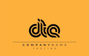 DTE Yaratıcı Eşsiz Modern Harf Logosu Tasarımı. Benzersiz bir harf dizaynına sahip stilize logo, soyut minimalist estetik ve modern cazibe sunar.