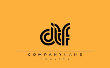 DTF Yaratıcı Eşsiz Modern Harf Logosu Tasarımı. Benzersiz bir harf dizaynına sahip stilize logo, soyut minimalist estetik ve modern cazibe sunar.