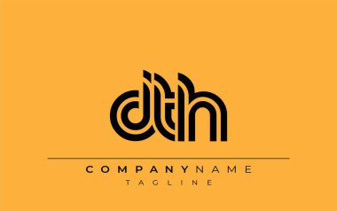 DTH Yaratıcı Eşsiz Modern Harf Logosu Tasarımı. Benzersiz bir harf dizaynına sahip stilize logo, soyut minimalist estetik ve modern cazibe sunar.