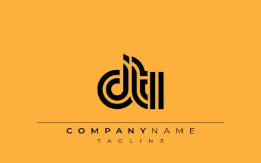 DTI Yaratıcı Eşsiz Modern Harf Logosu Tasarımı. Benzersiz bir harf dizaynına sahip stilize logo, soyut minimalist estetik ve modern cazibe sunar.