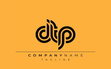 DTP Yaratıcı Eşsiz Modern Harf Logosu Tasarımı. Benzersiz bir harf dizaynına sahip stilize logo, soyut minimalist estetik ve modern cazibe sunar.
