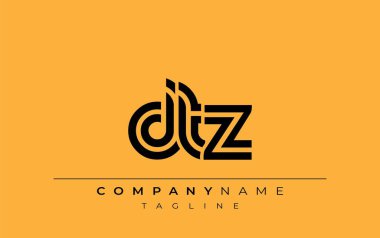 DTZ Yaratıcı Eşsiz Modern Harf Logosu Tasarımı. Benzersiz bir harf dizaynına sahip stilize logo, soyut minimalist estetik ve modern cazibe sunar.