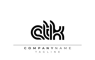 ETK Yaratıcı Eşsiz Modern Harf Logosu Tasarımı. Benzersiz bir harf dizaynına sahip stilize logo, soyut minimalist estetik ve modern cazibe sunar.