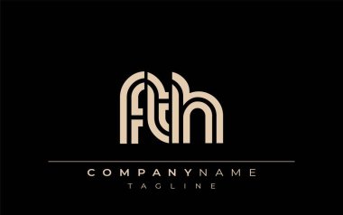 FTH Yaratıcı Eşsiz Modern Harf Logosu Tasarımı. Benzersiz bir harf dizaynına sahip stilize logo, soyut minimalist estetik ve modern cazibe sunar.