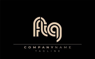 FTQ Yaratıcı Eşsiz Modern Harf Logosu Tasarımı. Benzersiz bir harf dizaynına sahip stilize logo, soyut minimalist estetik ve modern cazibe sunar.