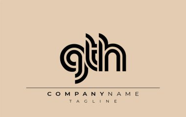 GTH Yaratıcı Eşsiz Modern Harf Logosu Tasarımı. Benzersiz bir harf dizaynına sahip stilize logo, soyut minimalist estetik ve modern cazibe sunar.