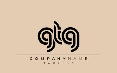 GTG Yaratıcı Eşsiz Modern Harf Logosu Tasarımı. Benzersiz bir harf dizaynına sahip stilize logo, soyut minimalist estetik ve modern cazibe sunar.