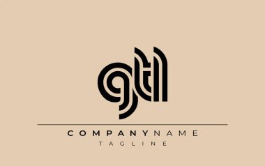 GTL Yaratıcı Eşsiz Modern Harf Logosu Tasarımı. Benzersiz bir harf dizaynına sahip stilize logo, soyut minimalist estetik ve modern cazibe sunar.
