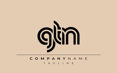 GTN Yaratıcı Eşsiz Modern Harf Logosu Tasarımı. Benzersiz bir harf dizaynına sahip stilize logo, soyut minimalist estetik ve modern cazibe sunar.