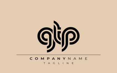 GTP Yaratıcı Eşsiz Modern Harf Logosu Tasarımı. Benzersiz bir harf dizaynına sahip stilize logo, soyut minimalist estetik ve modern cazibe sunar.