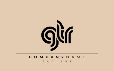 GTR Yaratıcı Eşsiz Modern Harf Logosu Tasarımı. Benzersiz bir harf dizaynına sahip stilize logo, soyut minimalist estetik ve modern cazibe sunar.