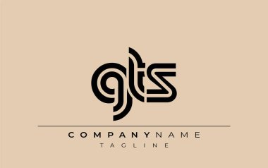GTS Yaratıcı Eşsiz Modern Harf Logosu Tasarımı. Benzersiz bir harf dizaynına sahip stilize logo, soyut minimalist estetik ve modern cazibe sunar.