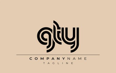 GTY Yaratıcı Eşsiz Modern Harf Logosu Tasarımı. Benzersiz bir harf dizaynına sahip stilize logo, soyut minimalist estetik ve modern cazibe sunar.