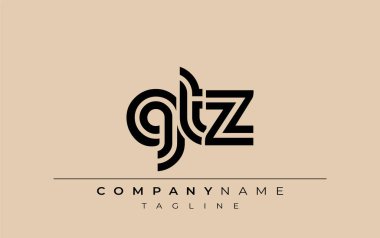 GTZ Yaratıcı Eşsiz Modern Harf Logosu Tasarımı. Benzersiz bir harf dizaynına sahip stilize logo, soyut minimalist estetik ve modern cazibe sunar.