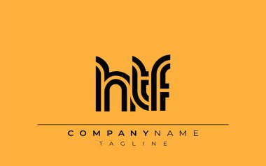 HTF Yaratıcı Eşsiz Modern Harf Logosu Tasarımı. Benzersiz bir harf dizaynına sahip stilize logo, soyut minimalist estetik ve modern cazibe sunar.