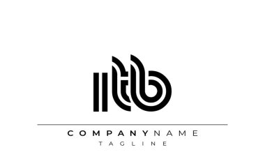 ITB Yaratıcı Eşsiz Modern Harf Logosu Tasarımı. Benzersiz bir harf dizaynına sahip stilize logo, soyut minimalist estetik ve modern cazibe sunar.