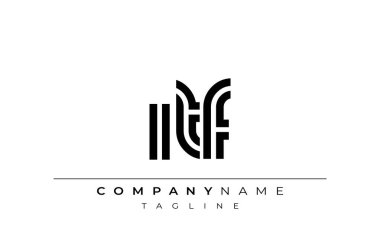 ITF Yaratıcı Eşsiz Modern Harf Logosu Tasarımı. Benzersiz bir harf dizaynına sahip stilize logo, soyut minimalist estetik ve modern cazibe sunar.
