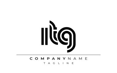 ITG Yaratıcı Eşsiz Modern Harf Logosu Tasarımı. Benzersiz bir harf dizaynına sahip stilize logo, soyut minimalist estetik ve modern cazibe sunar.