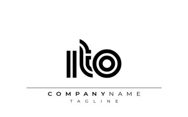 ITO Yaratıcı Eşsiz Modern Harf Logosu Tasarımı. Benzersiz bir harf dizaynına sahip stilize logo, soyut minimalist estetik ve modern cazibe sunar.