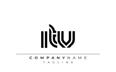 ITV Yaratıcı Eşsiz Modern Harf Logosu Tasarımı. Benzersiz bir harf dizaynına sahip stilize logo, soyut minimalist estetik ve modern cazibe sunar.