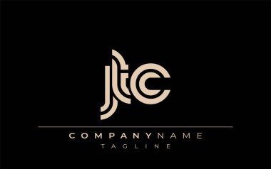 JTC Yaratıcı Eşsiz Modern Harf Logosu Tasarımı. Benzersiz bir harf dizaynına sahip stilize logo, soyut minimalist estetik ve modern cazibe sunar.