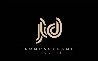 JTD Yaratıcı Eşsiz Modern Harf Logosu Tasarımı. Benzersiz bir harf dizaynına sahip stilize logo, soyut minimalist estetik ve modern cazibe sunar.