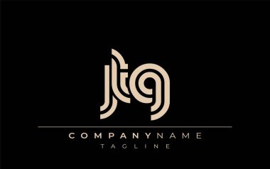 JTG Yaratıcı Eşsiz Modern Harf Logosu Tasarımı. Benzersiz bir harf dizaynına sahip stilize logo, soyut minimalist estetik ve modern cazibe sunar.