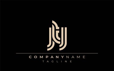 JTJ Yaratıcı Eşsiz Modern Harf Logosu Tasarımı. Benzersiz bir harf dizaynına sahip stilize logo, soyut minimalist estetik ve modern cazibe sunar.