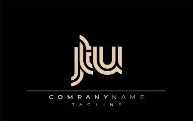 JTU Yaratıcı Eşsiz Modern Harf Logosu Tasarımı. Benzersiz bir harf dizaynına sahip stilize logo, soyut minimalist estetik ve modern cazibe sunar.