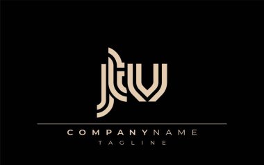 JTV Yaratıcı Eşsiz Modern Harf Logosu Tasarımı. Benzersiz bir harf dizaynına sahip stilize logo, soyut minimalist estetik ve modern cazibe sunar.