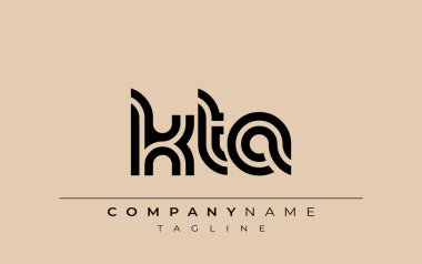 KTA Yaratıcı Eşsiz Modern Harf Logosu Tasarımı. Benzersiz bir harf dizaynına sahip stilize logo, soyut minimalist estetik ve modern cazibe sunar.