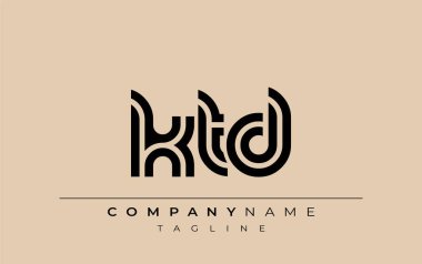 KTD Yaratıcı Eşsiz Modern Harf Logosu Tasarımı. Benzersiz bir harf dizaynına sahip stilize logo, soyut minimalist estetik ve modern cazibe sunar.