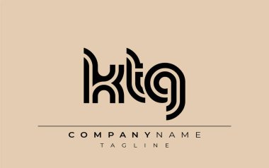 KTG Yaratıcı Eşsiz Modern Harf Logosu Tasarımı. Benzersiz bir harf dizaynına sahip stilize logo, soyut minimalist estetik ve modern cazibe sunar.