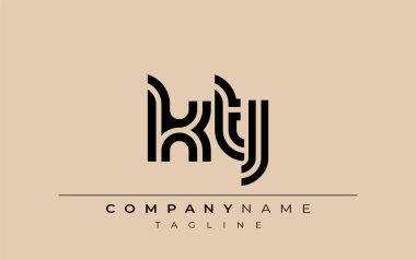 KTJ Yaratıcı Eşsiz Modern Harf Logosu Tasarımı. Benzersiz bir harf dizaynına sahip stilize logo, soyut minimalist estetik ve modern cazibe sunar.
