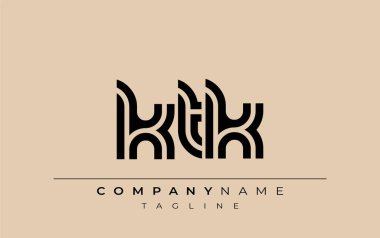 KTK Yaratıcı Eşsiz Modern Harf Logosu Tasarımı. Benzersiz bir harf dizaynına sahip stilize logo, soyut minimalist estetik ve modern cazibe sunar.