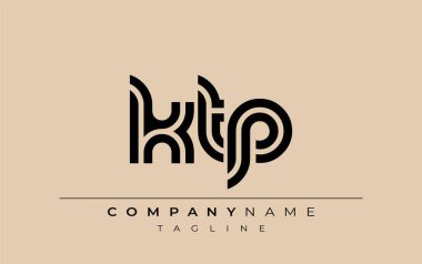 KTP Yaratıcı Eşsiz Modern Harf Logosu Tasarımı. Benzersiz bir harf dizaynına sahip stilize logo, soyut minimalist estetik ve modern cazibe sunar.