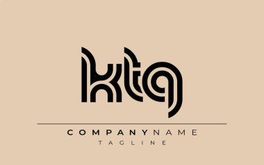 KTQ Yaratıcı Eşsiz Modern Harf Logosu Tasarımı. Benzersiz bir harf dizaynına sahip stilize logo, soyut minimalist estetik ve modern cazibe sunar.
