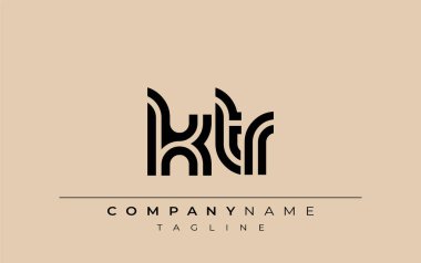 KTR Yaratıcı Eşsiz Modern Harf Logosu Tasarımı. Benzersiz bir harf dizaynına sahip stilize logo, soyut minimalist estetik ve modern cazibe sunar.