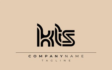 KTS Yaratıcı Eşsiz Modern Harf Logosu Tasarımı. Benzersiz bir harf dizaynına sahip stilize logo, soyut minimalist estetik ve modern cazibe sunar.