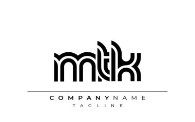 MTK Yaratıcı Eşsiz Modern Harf Logosu Tasarımı. Benzersiz bir harf dizaynına sahip stilize logo, soyut minimalist estetik ve modern cazibe sunar.