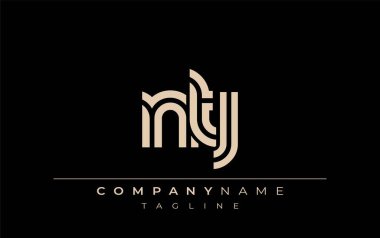 NTJ Yaratıcı Eşsiz Modern Harf Logosu Tasarımı. Benzersiz bir harf dizaynına sahip stilize logo, soyut minimalist estetik ve modern cazibe sunar.