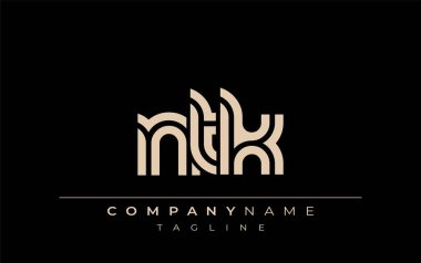 NTK Yaratıcı Eşsiz Modern Harf Logosu Tasarımı. Benzersiz bir harf dizaynına sahip stilize logo, soyut minimalist estetik ve modern cazibe sunar.