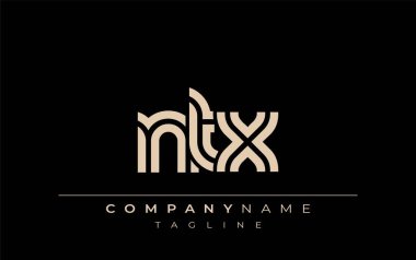 NTX Yaratıcı Eşsiz Modern Harf Logosu Tasarımı. Benzersiz bir harf dizaynına sahip stilize logo, soyut minimalist estetik ve modern cazibe sunar.