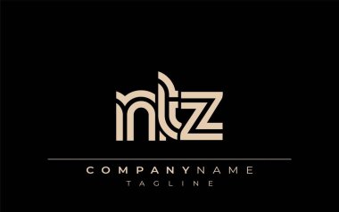 NTZ Yaratıcı Eşsiz Modern Harf Logosu Tasarımı. Benzersiz bir harf dizaynına sahip stilize logo, soyut minimalist estetik ve modern cazibe sunar.